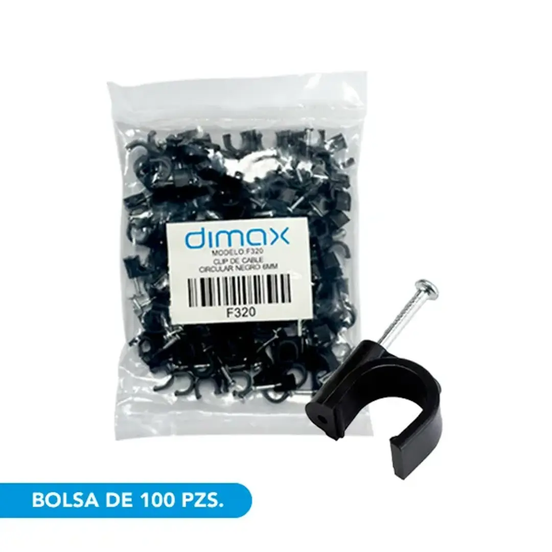 CLIPS NEGROS PARA SUJECION DE CABLES