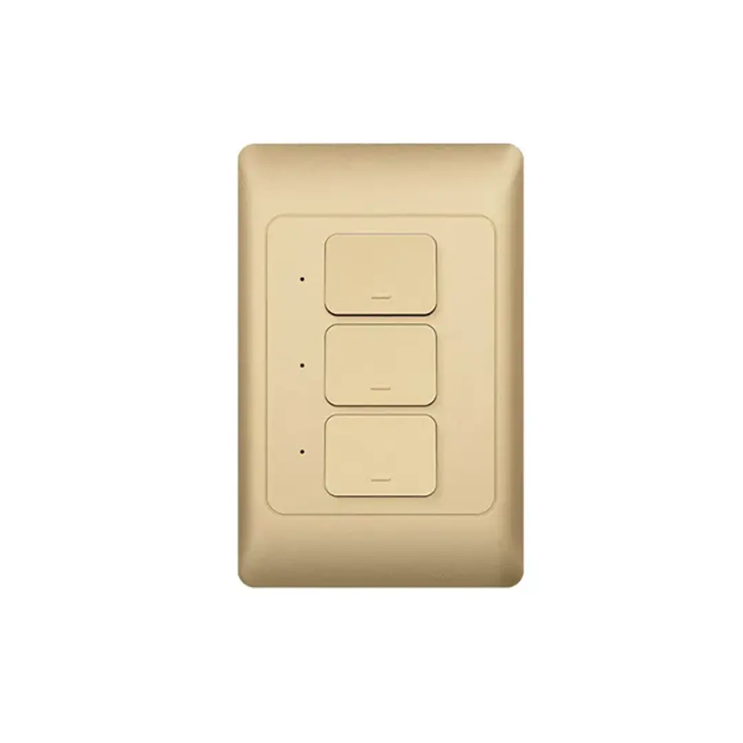 INTERRUPTOR SMART DORADO WIFI 3 TOMAS