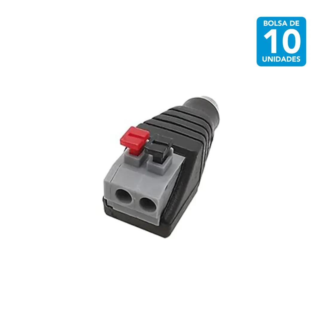 PLUG DC CON BORNERA A PRESION HEMBRA